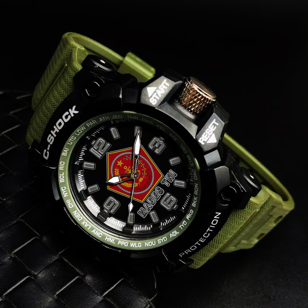 (EXCLUSIVE) JAM TANGAN MABES TNI - &quot;TENTARA NASIONAL INDONESIA&quot; .  STRAP RUBER HIJAU ARMY