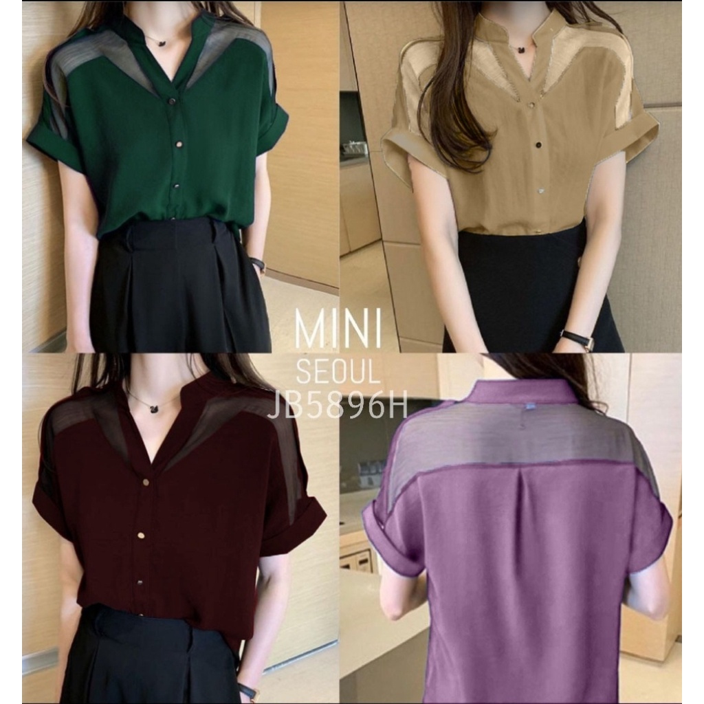 kemeja Fukora/ kemeja tile Korean style jumbo terbaru/ kemeja fashion Trendy wanita baju kerja kuliah kekinian