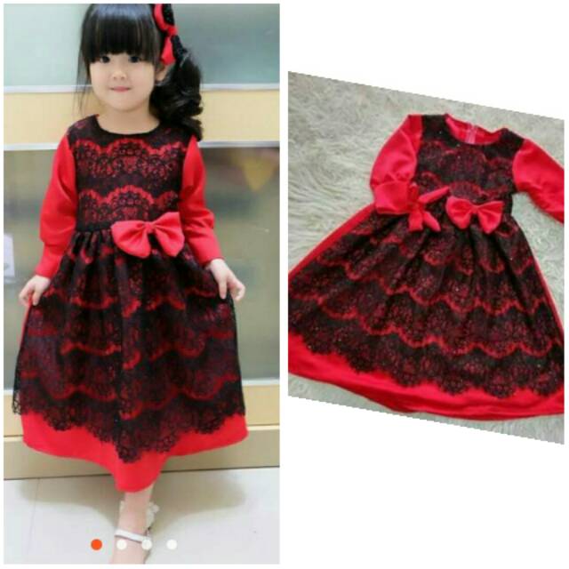 Brokat dress anak muslim modern cantik panjang gaun mewah, couple ibu anak, family set, kebaya pesta