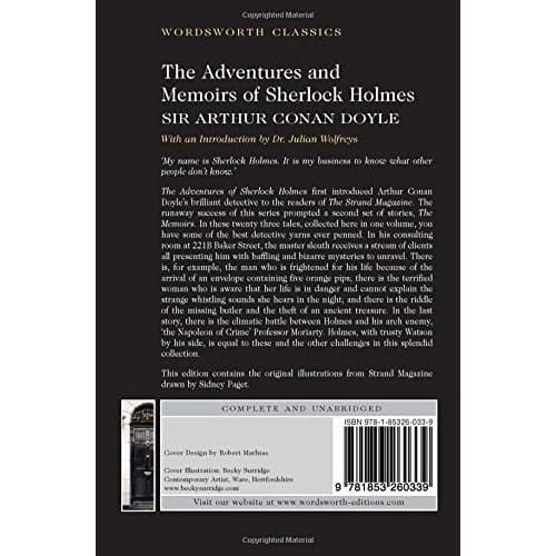 NEW BUKU IMPORT - WORDSWORTH : ADVENTURES & MEMOIRS OF SHERLOCK HOLMES