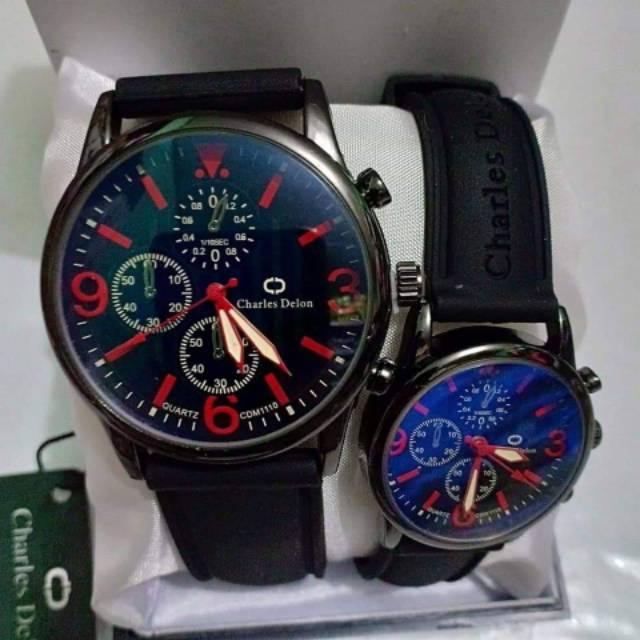 Jam couple water resistance free box murah