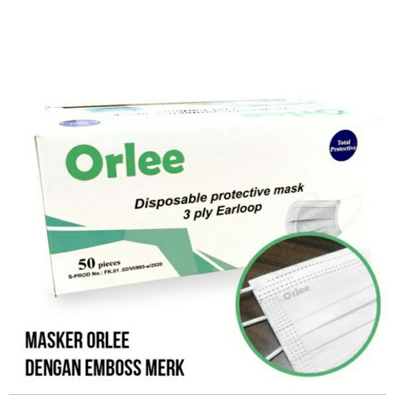 Masker Medis 3 ply Earloop 50 pcs