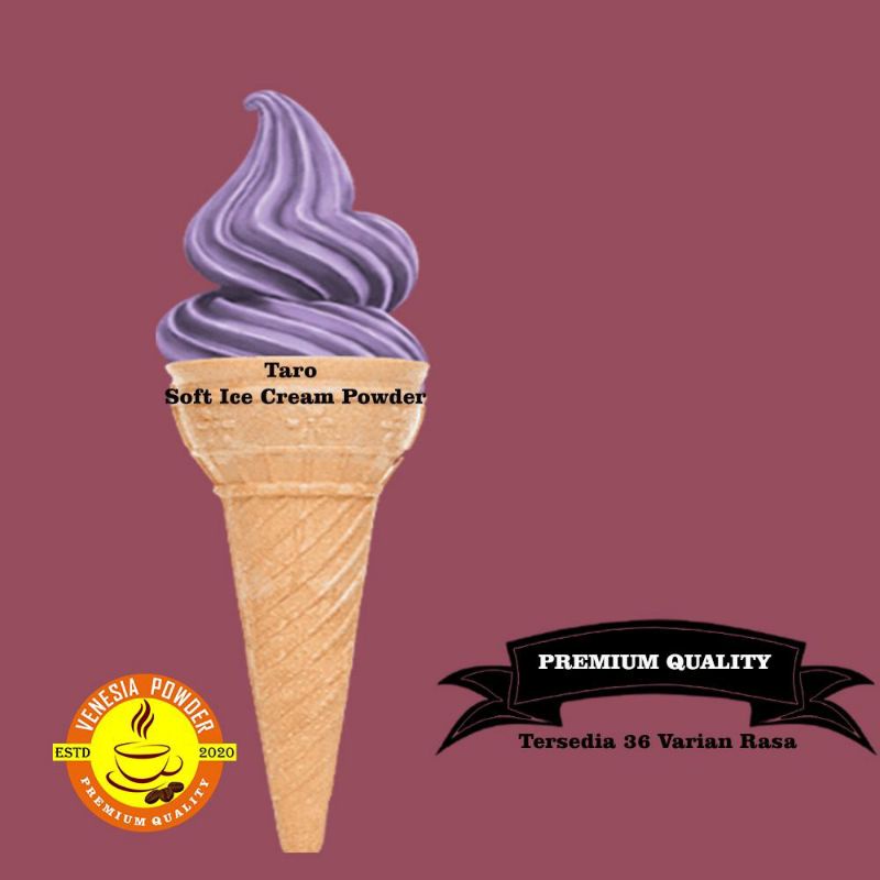 SOFT ICE CREAM RASA TARO TERLARIS 1KG-BUBUK ES KRIM TARO 1KG-BUBUK ES KRIM