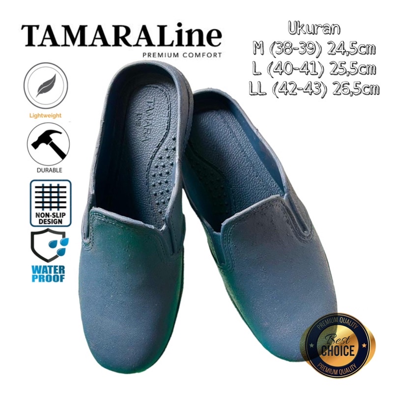 Sepatu Sandal Selop Slide Slip on Karet Pria Dewasa / Remaja - TAMARALINE 202 / Bahan Premium Lentur Empuk Ringan Kuat Anti Slip Anti Air / Model Casual Santai Rumah Kerja Outdoor Kamar Mandi  Murah Original