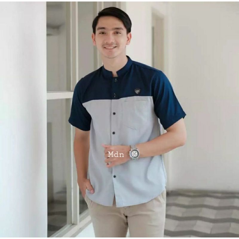 Baju koko kurta pria dewasa lengan pendek bahan premium terbaru