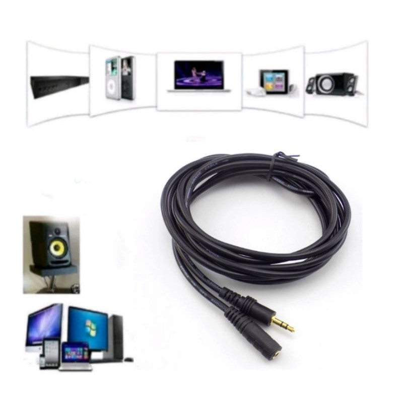Kabel sambungan aux audio jack 3.5mm headphones  male to female extension cable earphone for smule