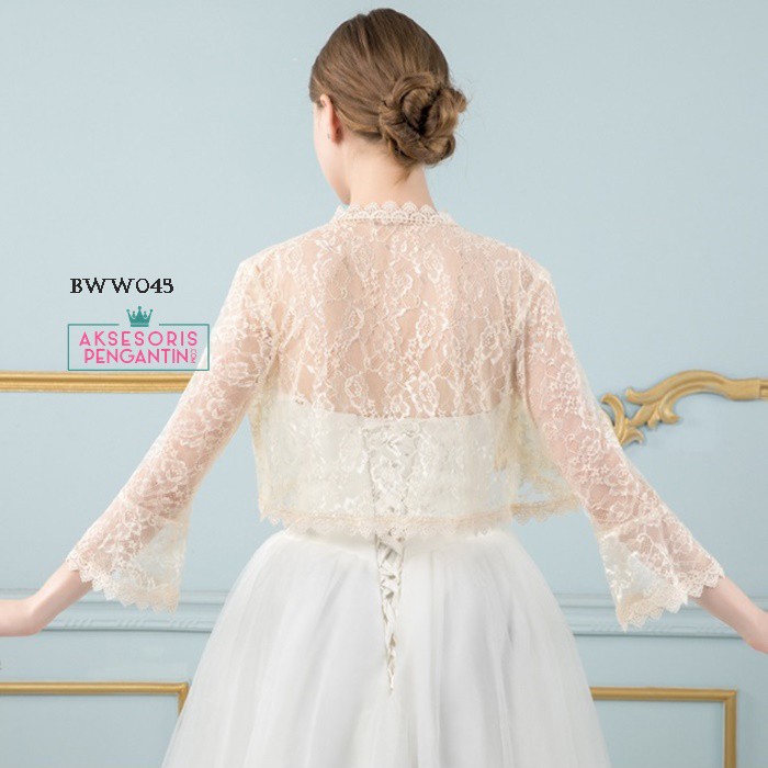 [PRODUK FAVORIT] BOLERO BRUKAT CARDIGAN PESTA PERNIKAHAN BRIDAL WANITA BWW045