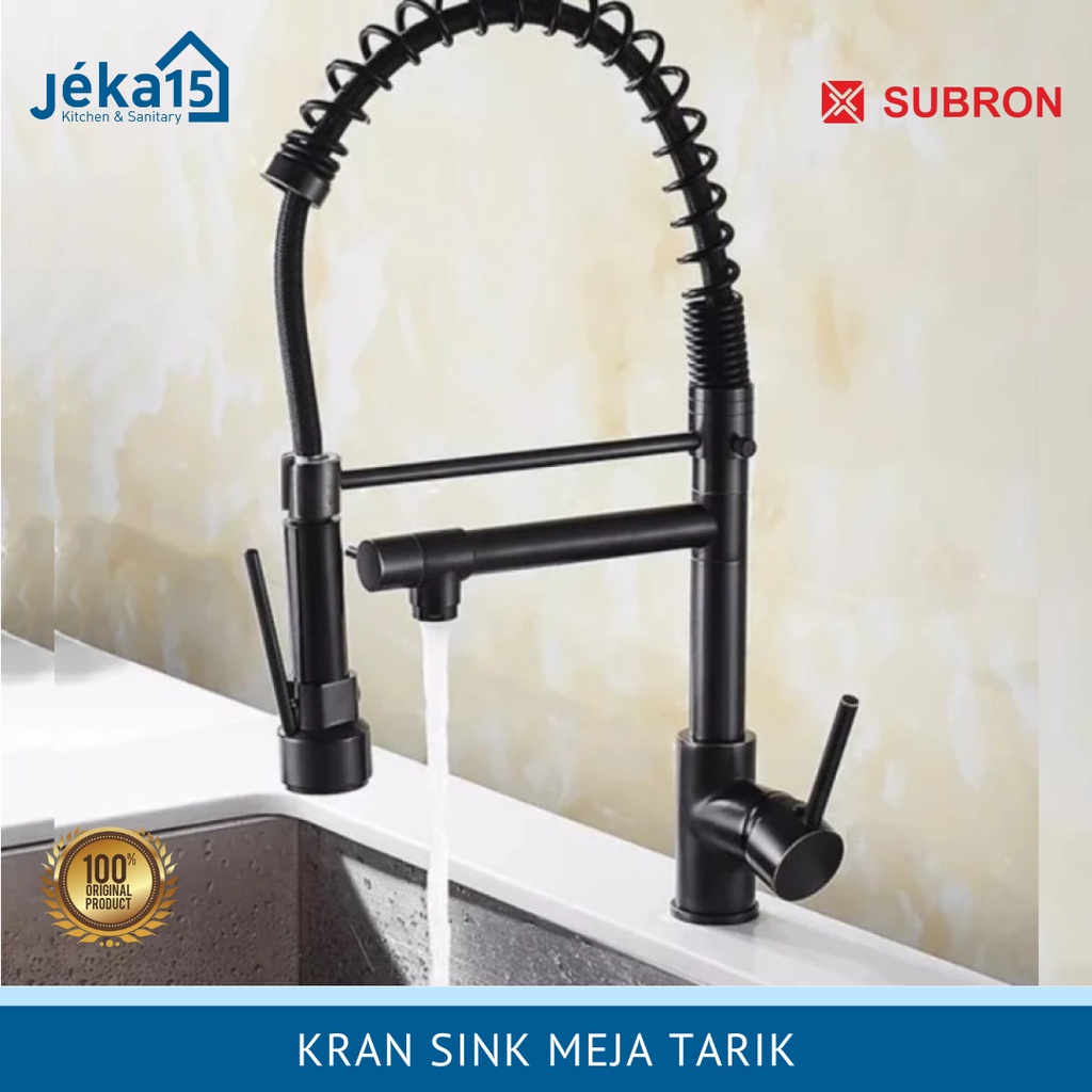 KRAN DAPUR/KRAN SINK PANAS DINGIN/KRAN DAPUR FLEXIBLE TARIK/HITAM