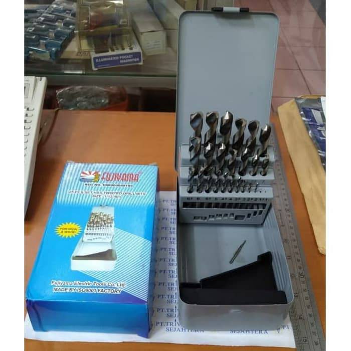 Mata Bor Besi HSS Fujiyama 25pcs Drill Bit Set (1-13mm)