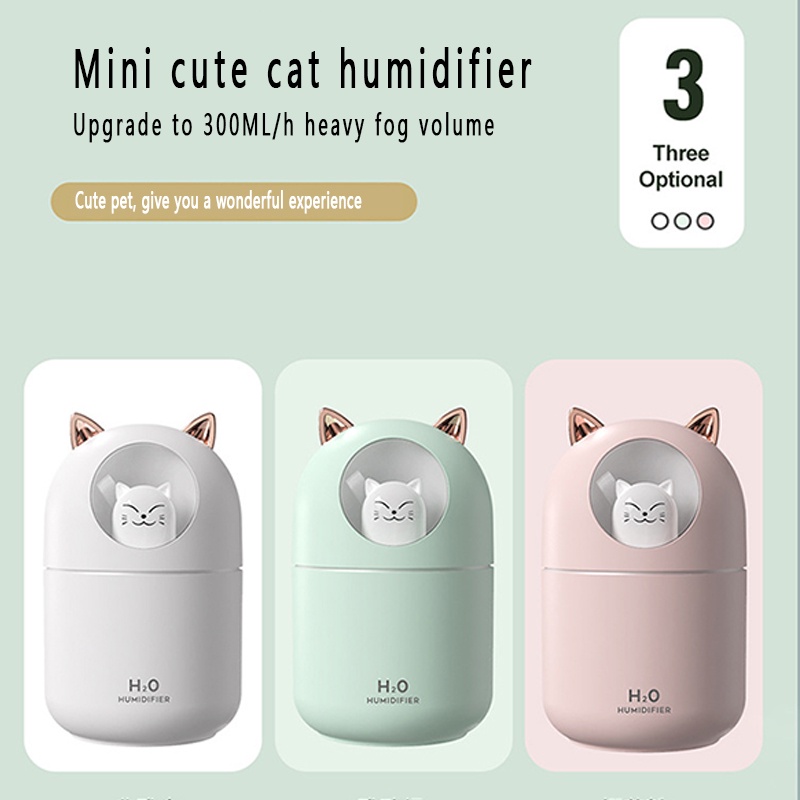 Air Humidifier / Aroma Diffuser Usb Mini Bentuk Kucing Lucu Untuk Rumah / Kantor - olo