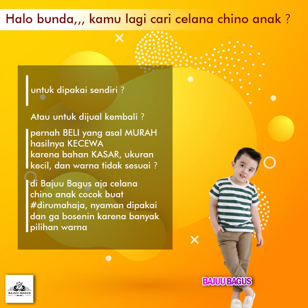 Celana Anak Laki Laki CHINO ANAK bisa COD 1-12 Tahun