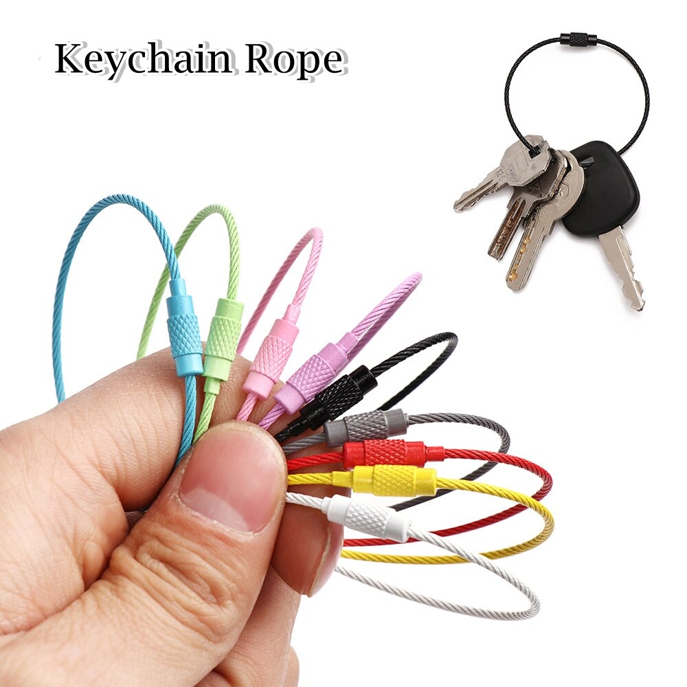 Colorful Carabiner Cable / Wire Keychain Rope