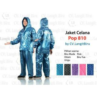 OmBotak Jas Hujan Jaket Celana  Pop Polkadot  810 Plevia 