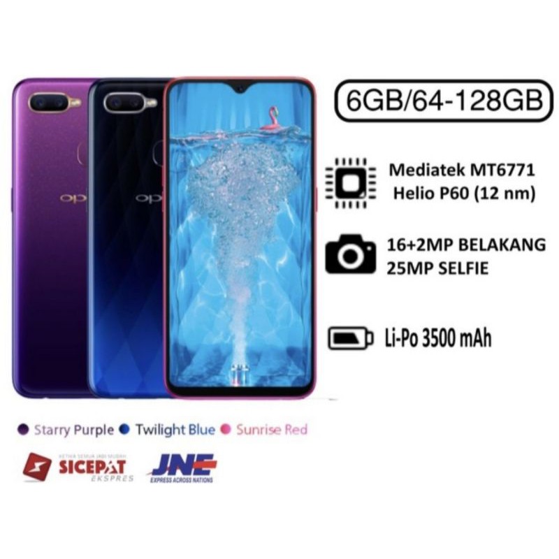 HP OPPO F9 RAM 6GB/128 GARANSI DISTRIBUTOR 1 TAHUN