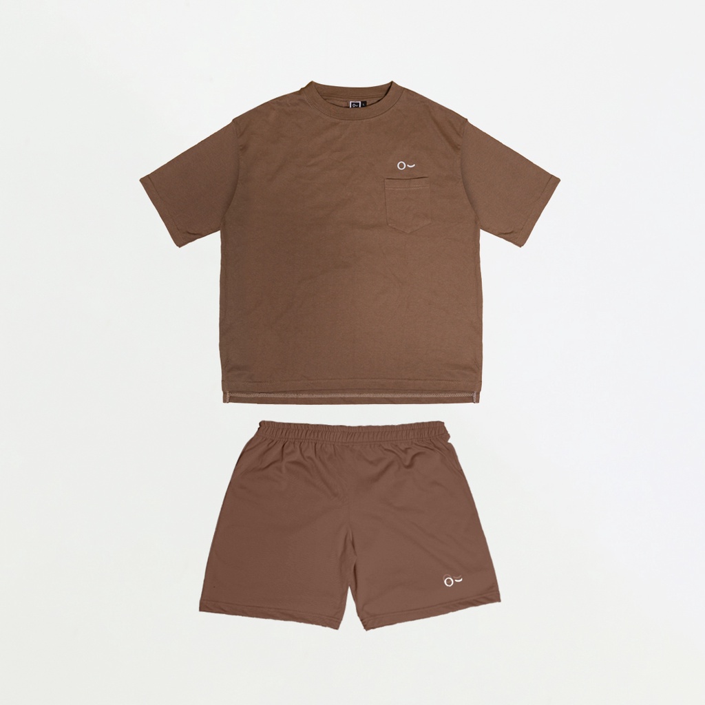 JOHNJILL - Kaos Oversize Short Sleeve Saku &amp; Short Pants - Basic Set_