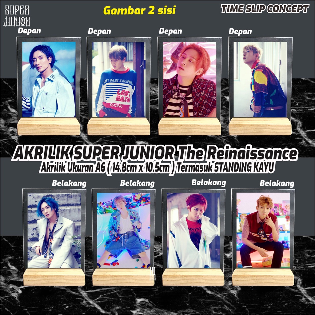 Akrilik Photo Kpop // SUPER JUNIOR // The Renaissance // gambar 2 sisi full laminasi