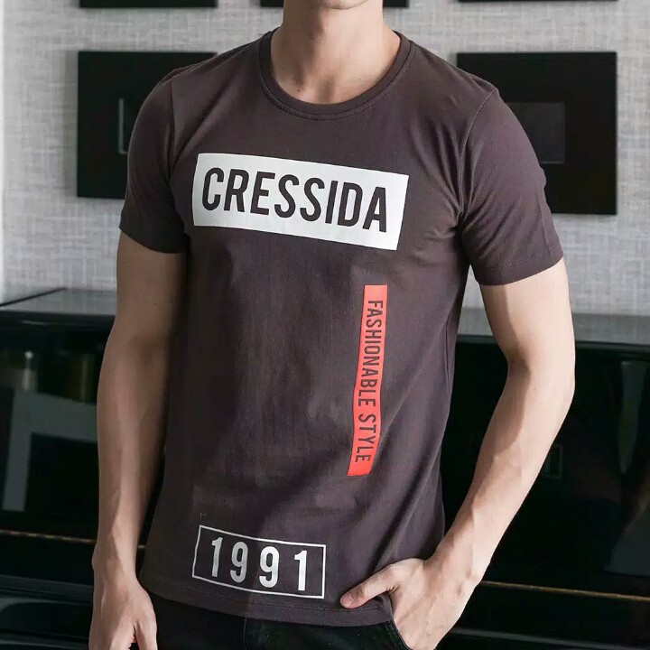 gof CRESSIDA KAOS Pakaian Pria Atasan Kaos Oblong Casual Santai Original Lengan Pendek