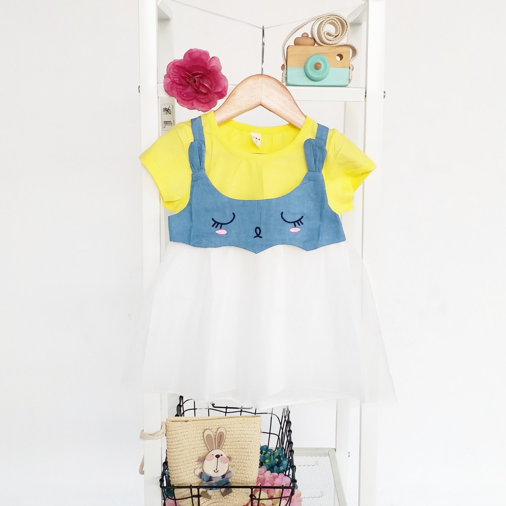 HappyOliver DRESS ANSOP DENIM THINKING 2103 EBV Baju Dress Anak Perempuan Import 6 bulan - 3 tahun/Baju Dress Anak Perempuan Import/Dress Bayi Perempuan/Gaun Bayi Perempuan/Dress Pesta/Dress Bayi