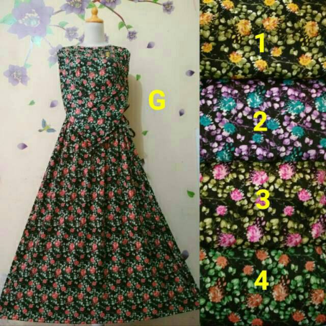 Gamis daily bunga kecil ukuran jumbo