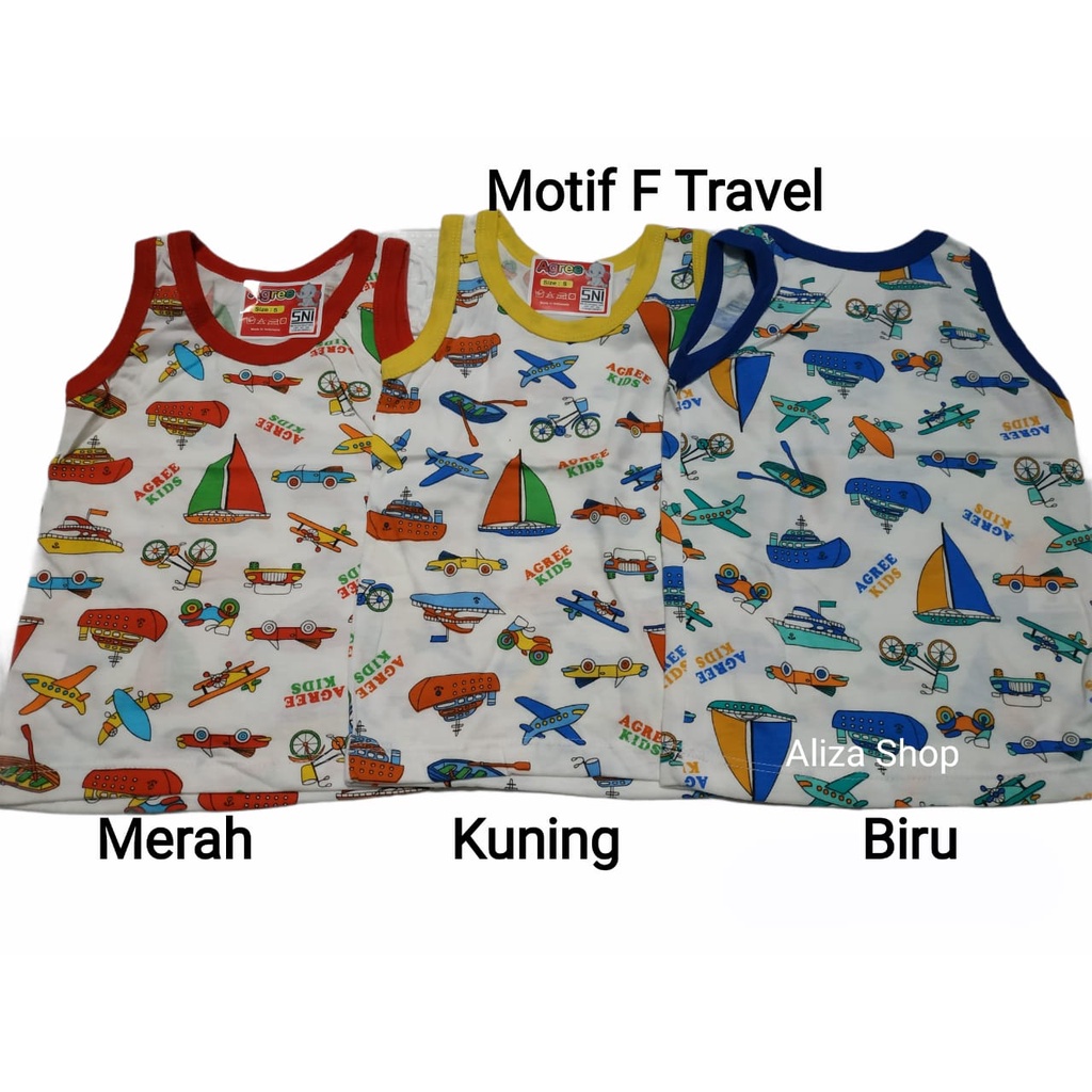 Agreekids Singlet Anak SNI Katun Motif size S - XL Agree