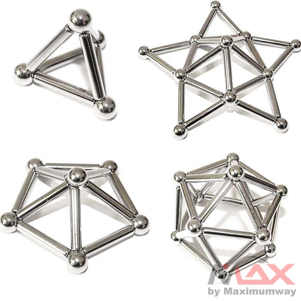 ZY Mainan Magnetik Steel Metalic Stick and Bucky Balls mainan kreatif - 005 Warna Silver