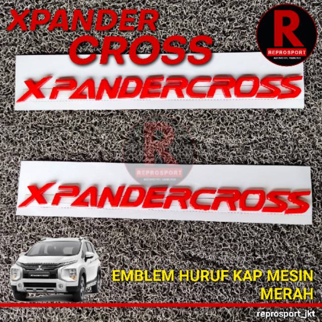 XPANDER CROSS EMBLEM HURUF KAP MESIN MERAH