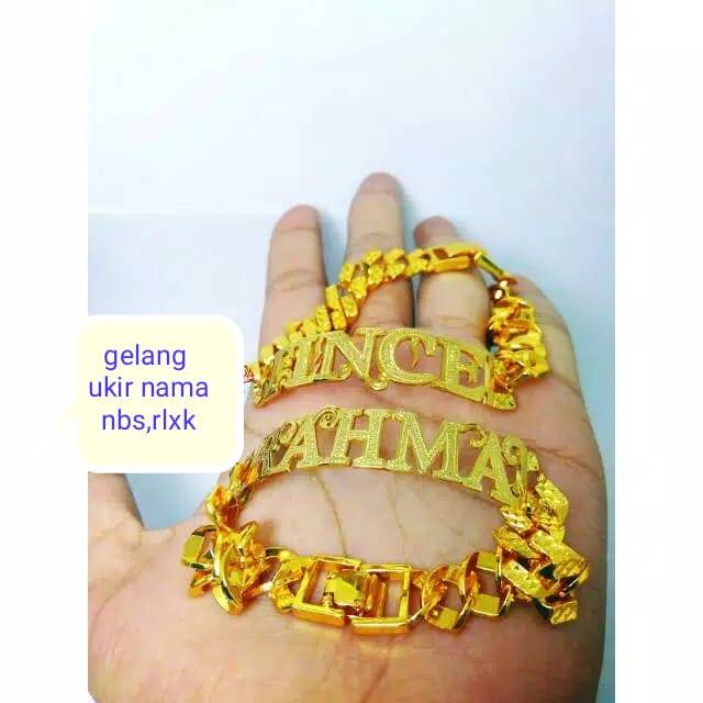 Gelang ukir nama Titanium,bisa untuk dewasa dan anak anak