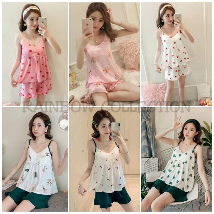 RAINBOW - BAJU TIDUR DEWASA HP IMPORT SEXY SINGLET MOTIF