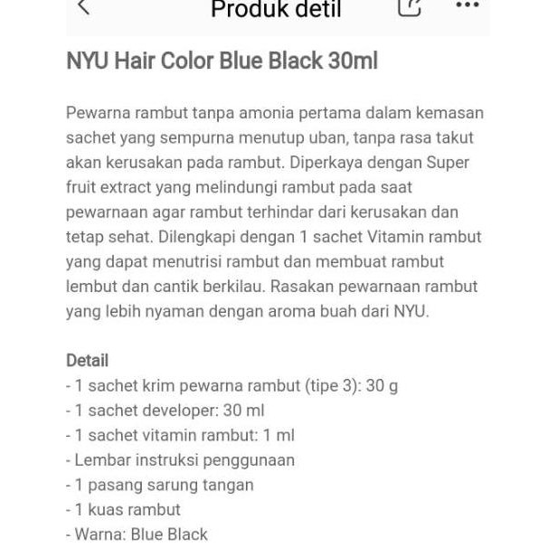 Segera Dapatkan Nyu Hair Color Blue Black 30ml ろ Hot Sale Shopee Indonesia