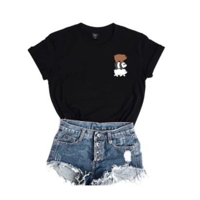 kaos three bare bear pocket / kaos wanita / THREE BEARS