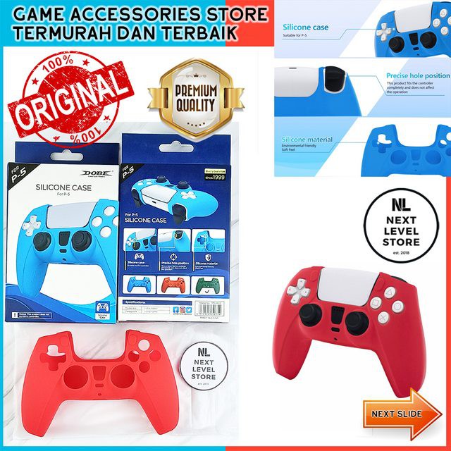 PS5 DOBE Silicon Case PS 5 Silikon Stick Pelindung Stik ORIGINAL - MERAH