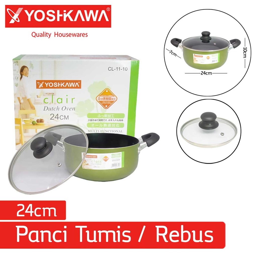

YOSHIKAWA Wajan/Teplon Tumis dan Rebus 24 CM Dutch Oven EVL-CL-11-10
