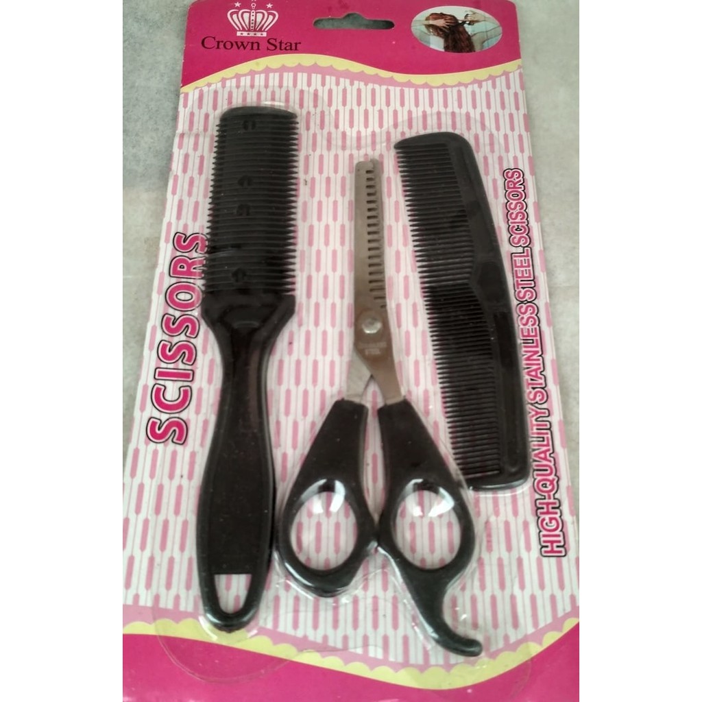 Gunting zigzag set / alat cukur set / gunting cukur zigzag set murah