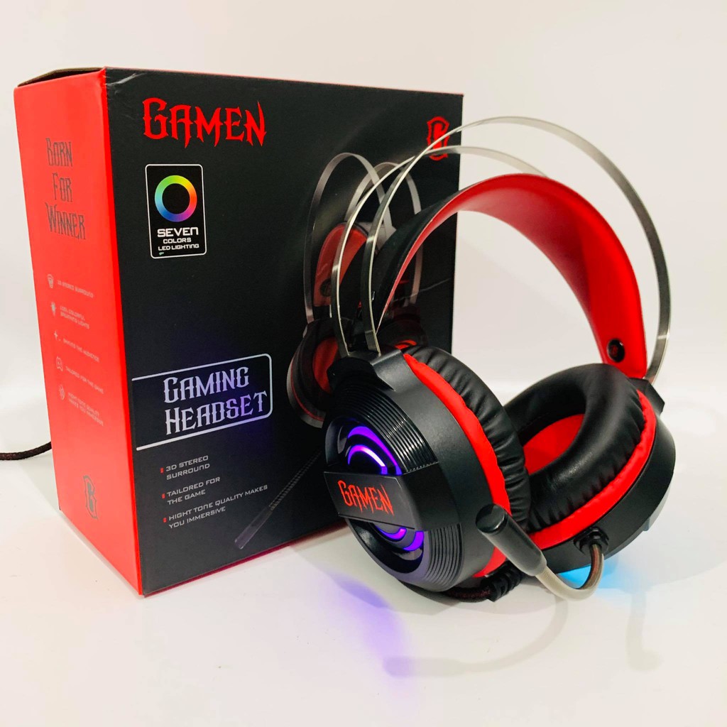 HEADPHONE GAMEN ROBOT GH-1100 ORIGINAL GAMING HANDSFREE 7 LED COLOUR