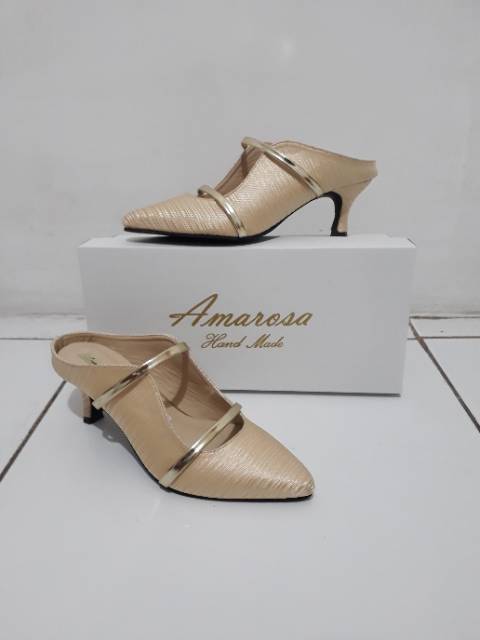 Sepatu / Heels Stripe gold bracelet women shoes - WS.01