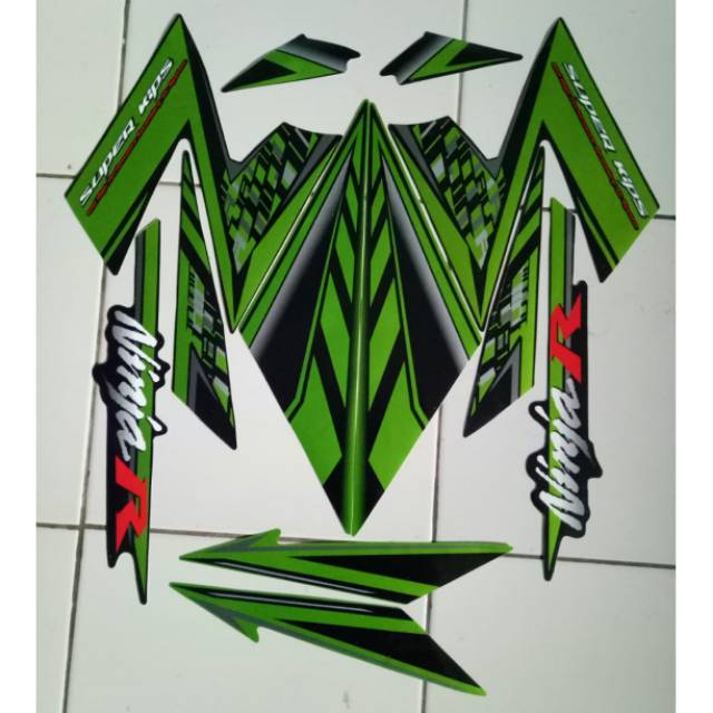 stiker striping Kawasaki ninja r 2015 hijau