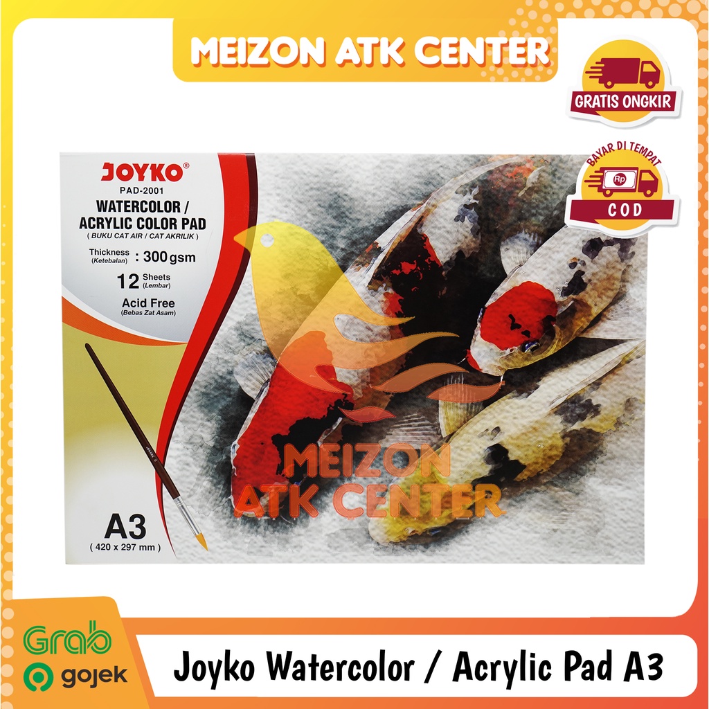 

JOYKO Watercolor & Acrylic PAD A3 Buku Gambar Cat Air & Cat Acrylic [1 PCS]