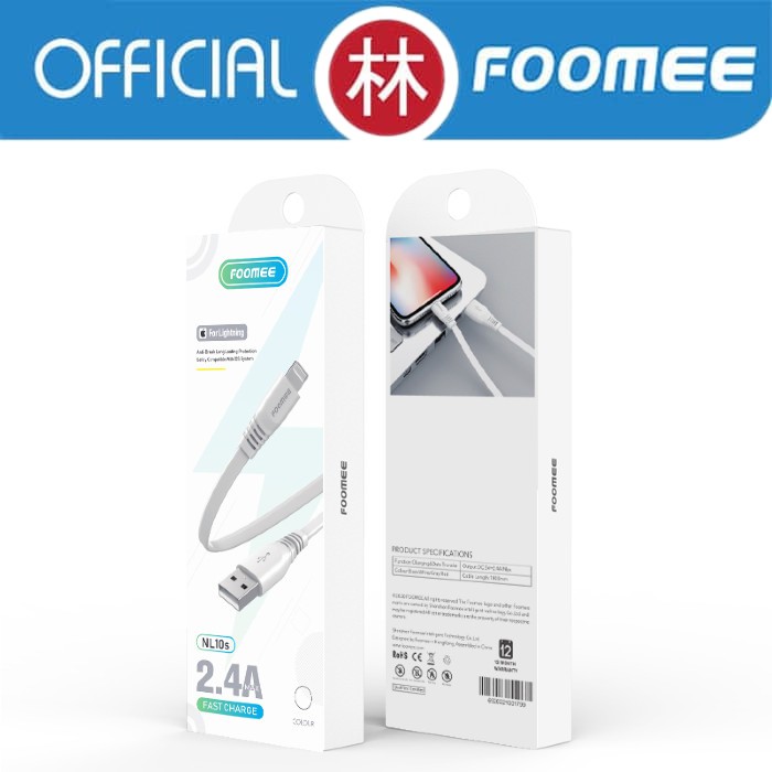 Foomee NL10S Data Cable For Lightning Fast Charging 2.4A