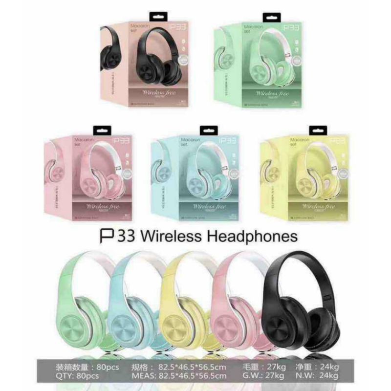 Inpods Macaron P33 Bluetooth Bando / Headset Bluetooth Bando Macaron P33 / Wireless Headphone Bando