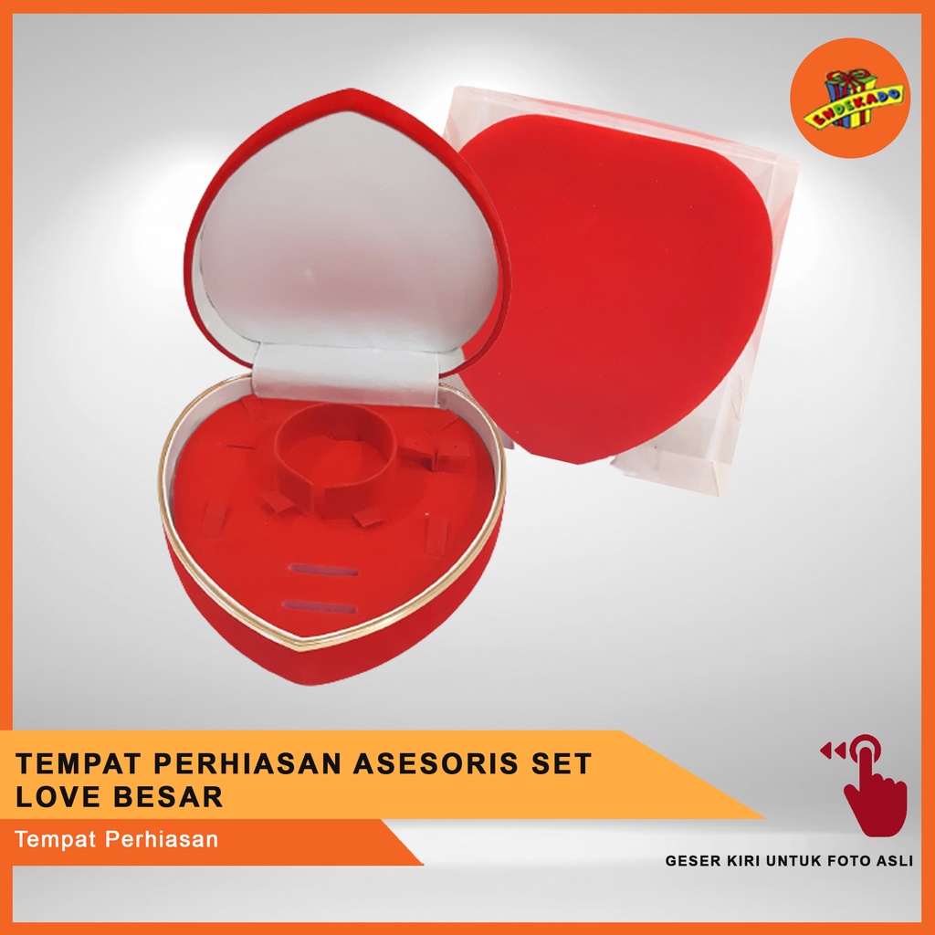 MAKASSAR! TEMPAT PERHIASAN AKSESORIS SET LOVE BESAR - Tempat Perhiasan