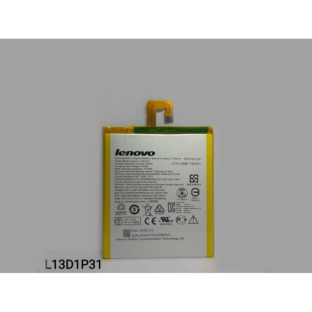 Baterai Ideatab S5000 A3500 A7-30 A7-60HC A7-40 Model L13D1P31 Original