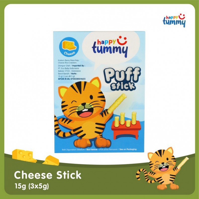 Happy Tummy Puff Stick Snack Bayi / Anak / Makanan Bayi 1-3 tahun - 15 gr (Tersedia Varian Rasa)