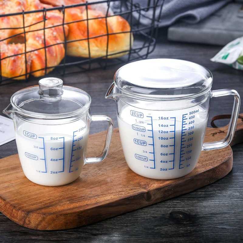 Gelas Teko Susu Kopi Teh Milk Jug Glass Pitcher 250ml Cangkir Air Minum Tahan Dingin Panas Glas Mug Kaca Berkualitas