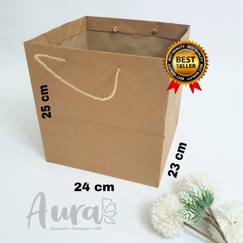 

Paperbag dus nasi 22x22 papercraft 125gsm Tebal Kuat Tas Hajatan Tas Nasi Kotak