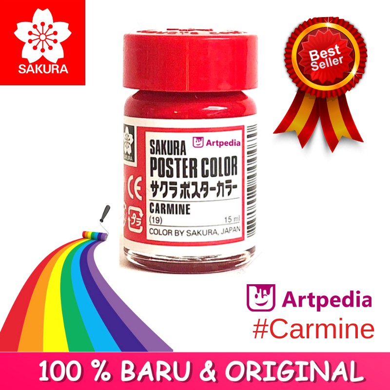 Sakura Poster Color Carmine 15ml Cat Poster Sakura Warna Merah Shopee Indonesia