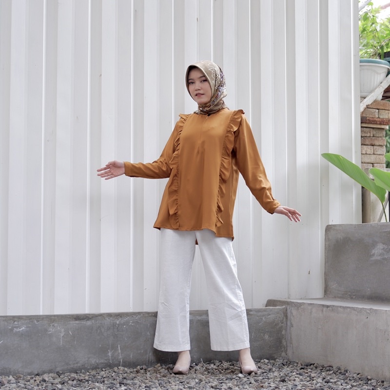 BLOUSE WANITA ATASAN POLOS BLOUSE MODEL RAFFLE