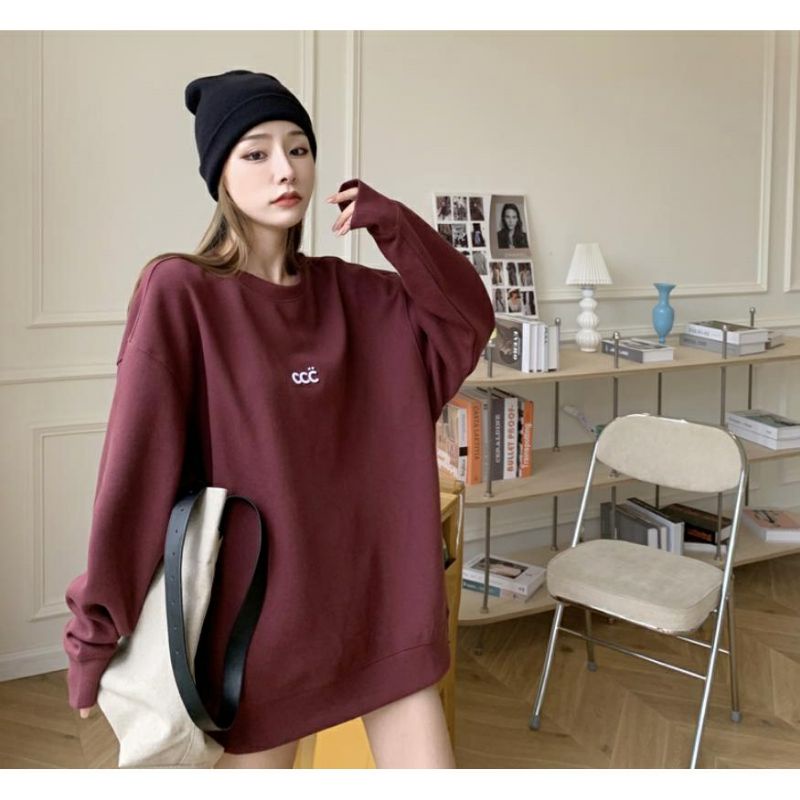 S - XXXXXL(6XL) Sweater Korean Style Simple Words CCC BIGSIZE OVERSIZE Crewneck Sweatshirts Fleece Pria Wanita Jumbo Jaketin aja