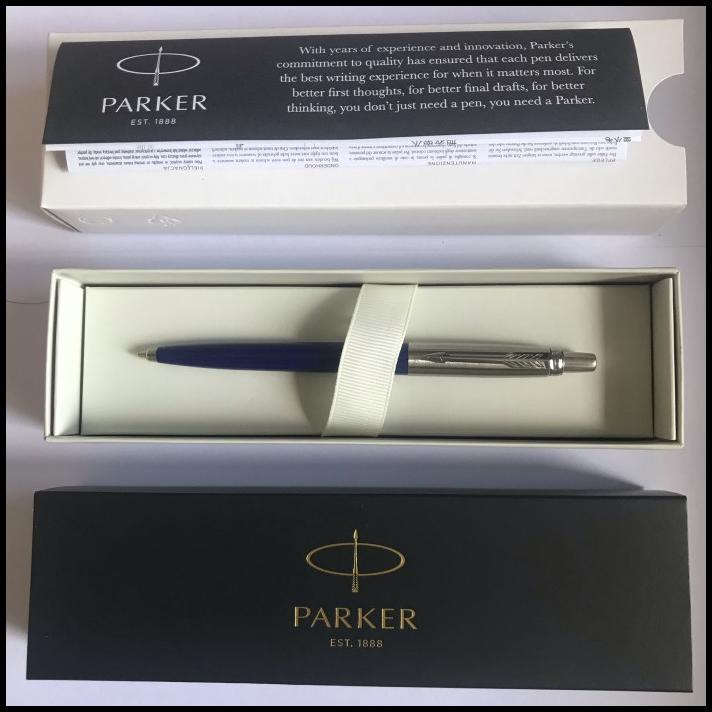 

Vanila | Pulpen Parker Jotter Ballpoint Spc Biru Crome Trim ( Klip Silver )