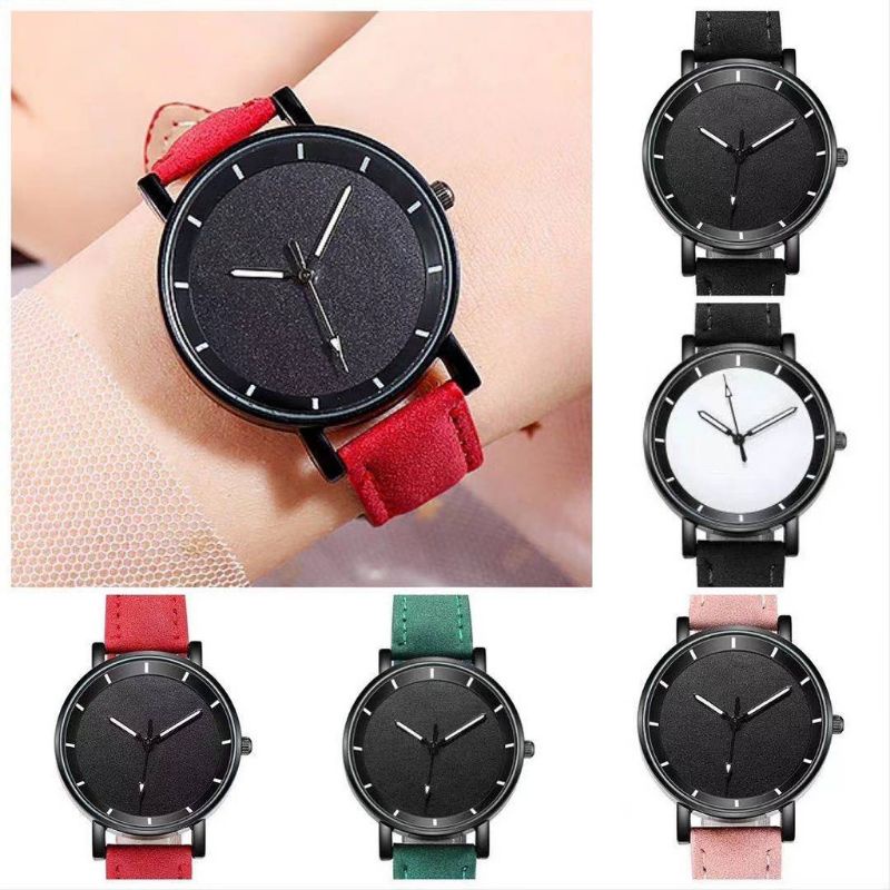 Jam Tangan Wanita Quartz Fashion Strap Tali Pu Leather Murah