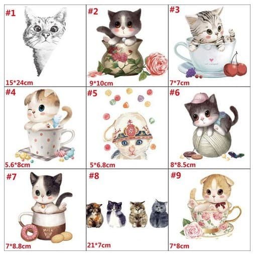 Iron On Patch Sticker - 10 Style Cute Kitten (1pc)